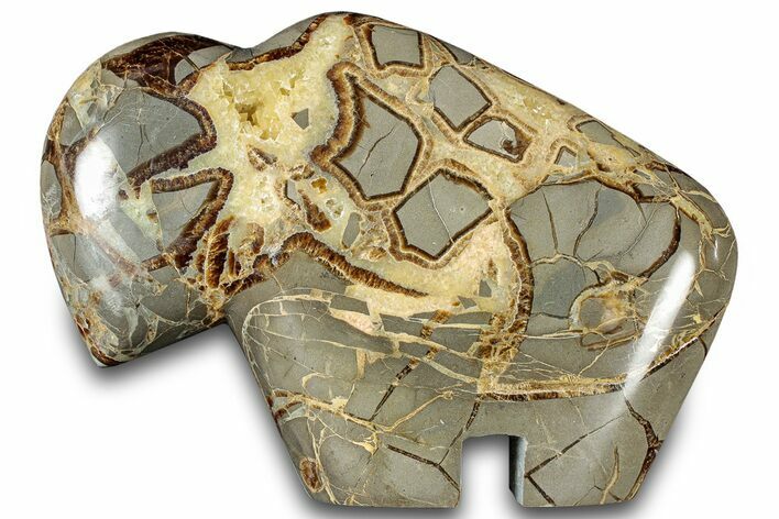 Calcite-Filled Polished Septarian Bison - Utah #301483